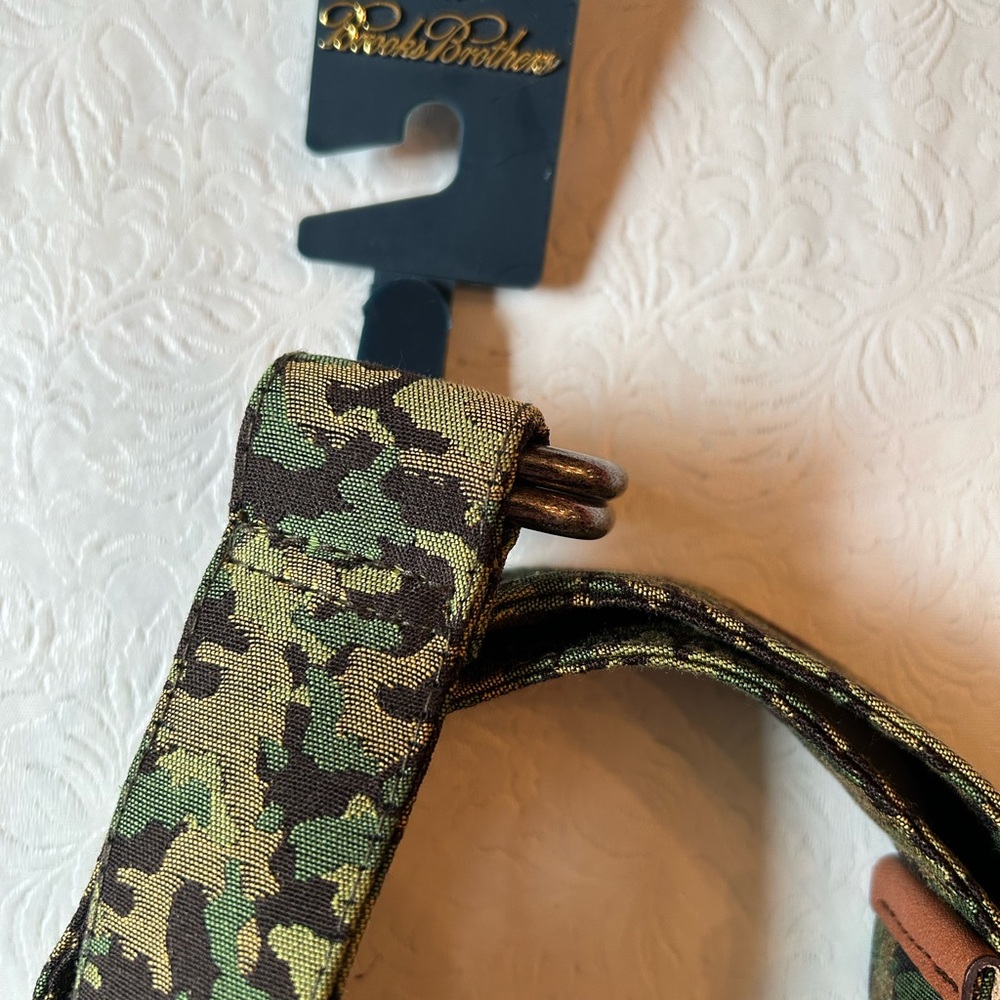 Brooks Brothers Men’s Green Camouflage Belt Silk Blend Medium NWT